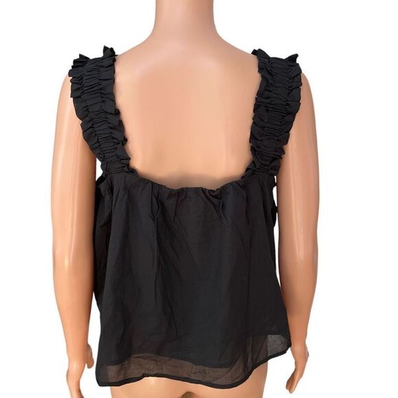Treasure & Bond Ruffle Strap Cotton Tank Top blouse size L NWOT - Picture 5 of 9